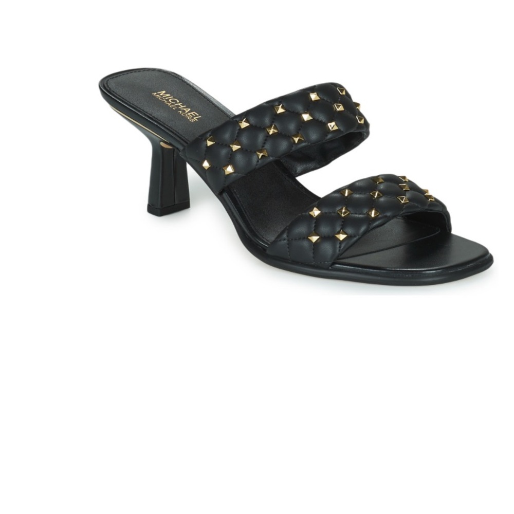 Michael Kors Black and Gold Studded Heels